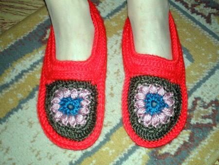 Pantufla al crochet hot sale